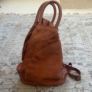 We The Free Tan Leather Backpack